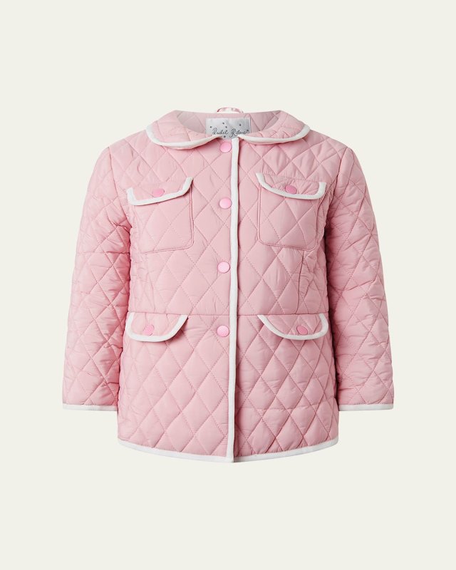 Girl's Two-Tone Quilted Jacket, Size 2-10